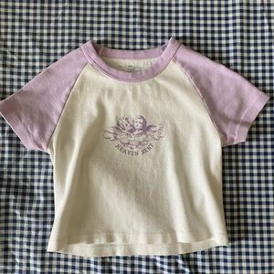 brandy melville angel purple crop top